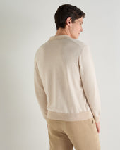 Men's Padstow Cotton Cashmere Polo Shirt Sandstone Brown
