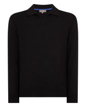 Men's Padstow Cotton Cashmere Polo Shirt Black