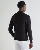 Men's Padstow Cotton Cashmere Polo Shirt Black