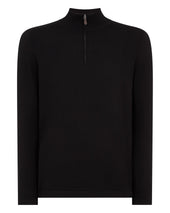 Men's Salcombe Half Zip Cotton Cashmere Jumper Black