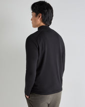 Men's Salcombe Half Zip Cotton Cashmere Jumper Black
