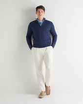 Men's Salcombe Half Zip Cotton Cashmere Jumper Dark Denim Blue