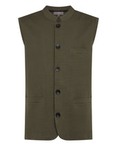 Men's Penzance Cotton Cashmere Gilet Khaki Green