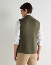 Men's Penzance Cotton Cashmere Gilet Khaki Green