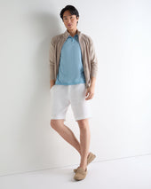 Men's Polo Cotton Cashmere T-Shirt Cornflower Blue