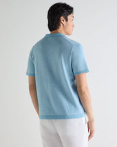 Men's Polo Cotton Cashmere T-Shirt Cornflower Blue