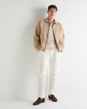 Men's Polo Cotton Cashmere T-Shirt Sandstone Brown