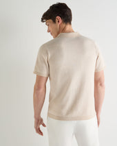 Men's Polo Cotton Cashmere T-Shirt Sandstone Brown