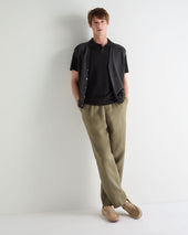 Men's Polo Cotton Cashmere T-Shirt Black