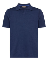 Men's Polo Cotton Cashmere T-Shirt Dark Denim Blue