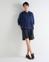 Men's Polo Cotton Cashmere T-Shirt Dark Denim Blue