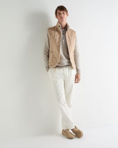 Men's Temple Jacquard Half Zip Cashmere Jumper Oat Grey