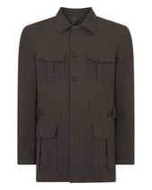 Men's Casablanca Linen Jacket Arabica Khaki Green