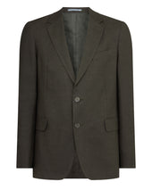 Men's Amalfi Linen Jacket Arabica Khaki Green