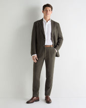 Men's Amalfi Linen Jacket Arabica Khaki Green