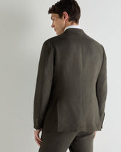 Men's Amalfi Linen Jacket Arabica Khaki Green