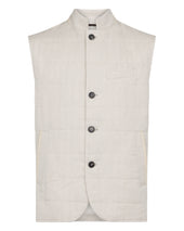 Men's Seville Linen Gilet Chalk White