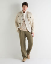 Men's Seville Linen Gilet Chalk White