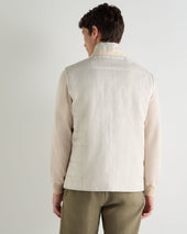 Men's Seville Linen Gilet Chalk White