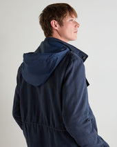 Men's Hampton Linen Blend Field Jacket Navy Blue Herringbone