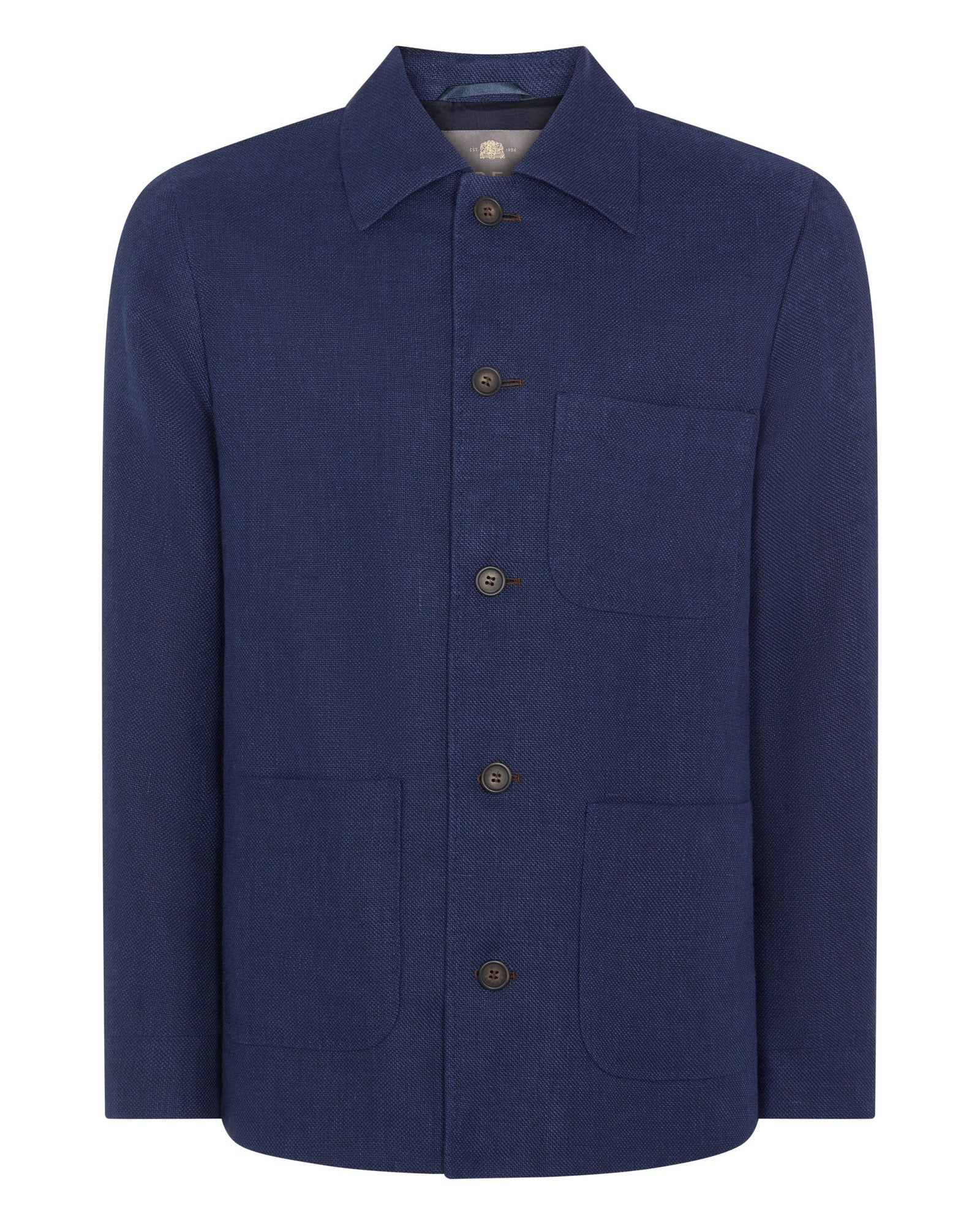 Men's Scala Linen Blend Overshirt Navy Blue