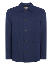 Men's Scala Linen Blend Overshirt Navy Blue