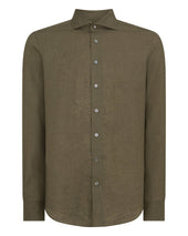 Men's Cannes Linen Shirt Khaki Green