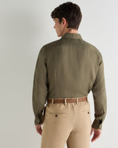 Men's Cannes Linen Shirt Khaki Green
