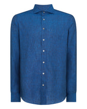 Men's Cannes Linen Shirt Petrol Blue