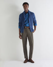 Men's Cannes Linen Shirt Petrol Blue