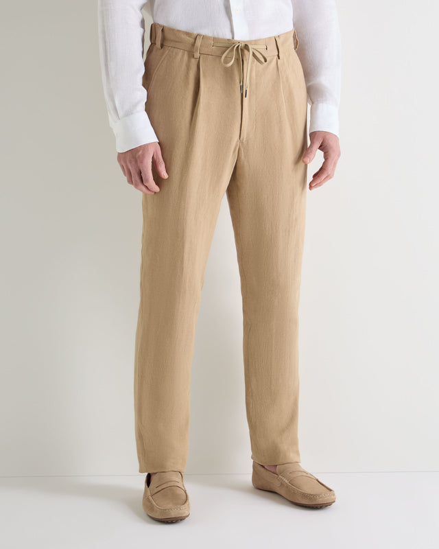 Men's Atrani Linen Trouser Taupe Brown