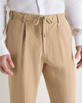 Men's Atrani Linen Trouser Taupe Brown