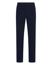 Men's Atrani Drawstring Cotton Trousers Navy Blue