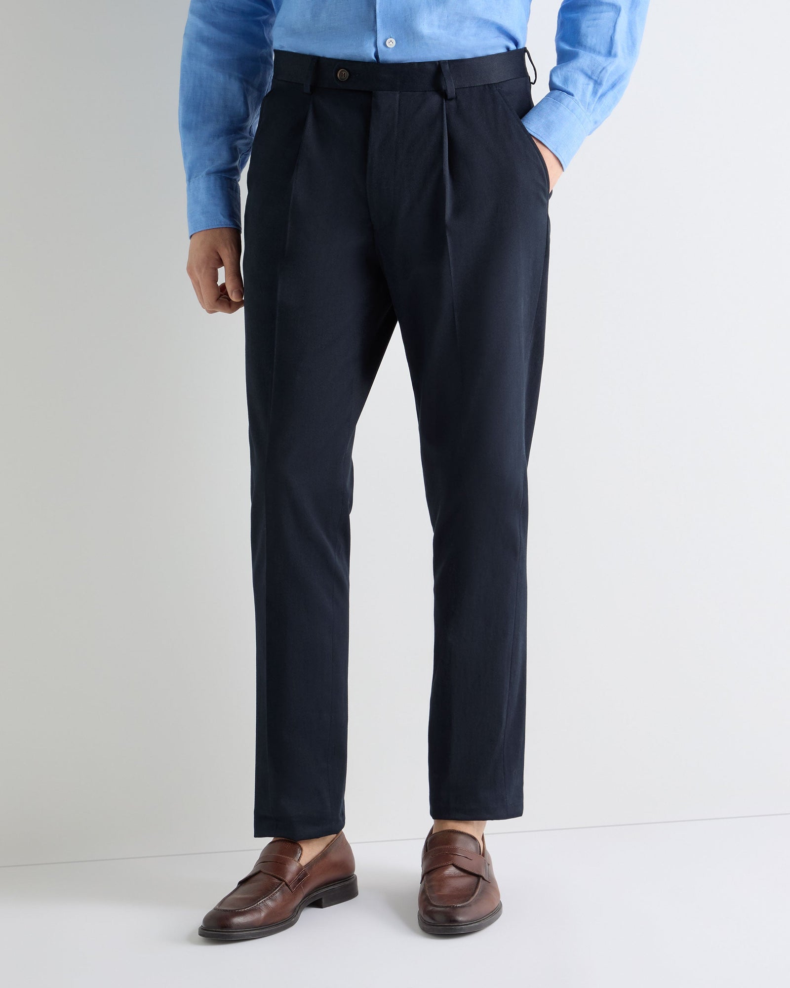 Men's Atrani Cotton Trousers Navy Blue