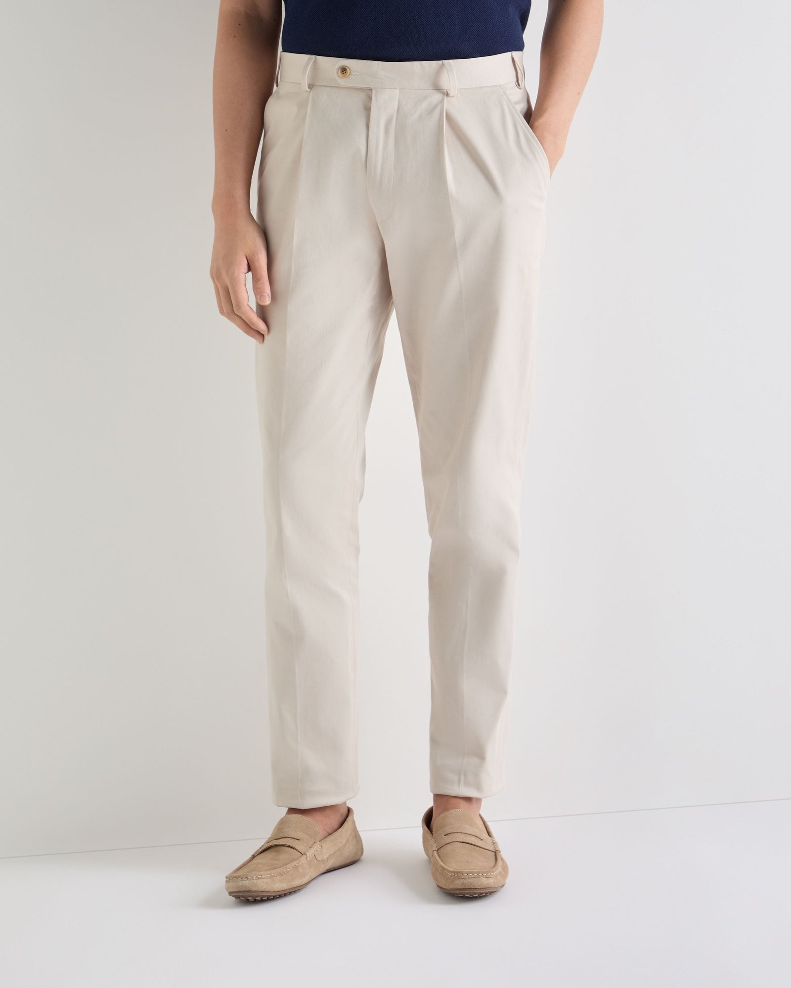 Mens Atrani Cotton Trousers Brown