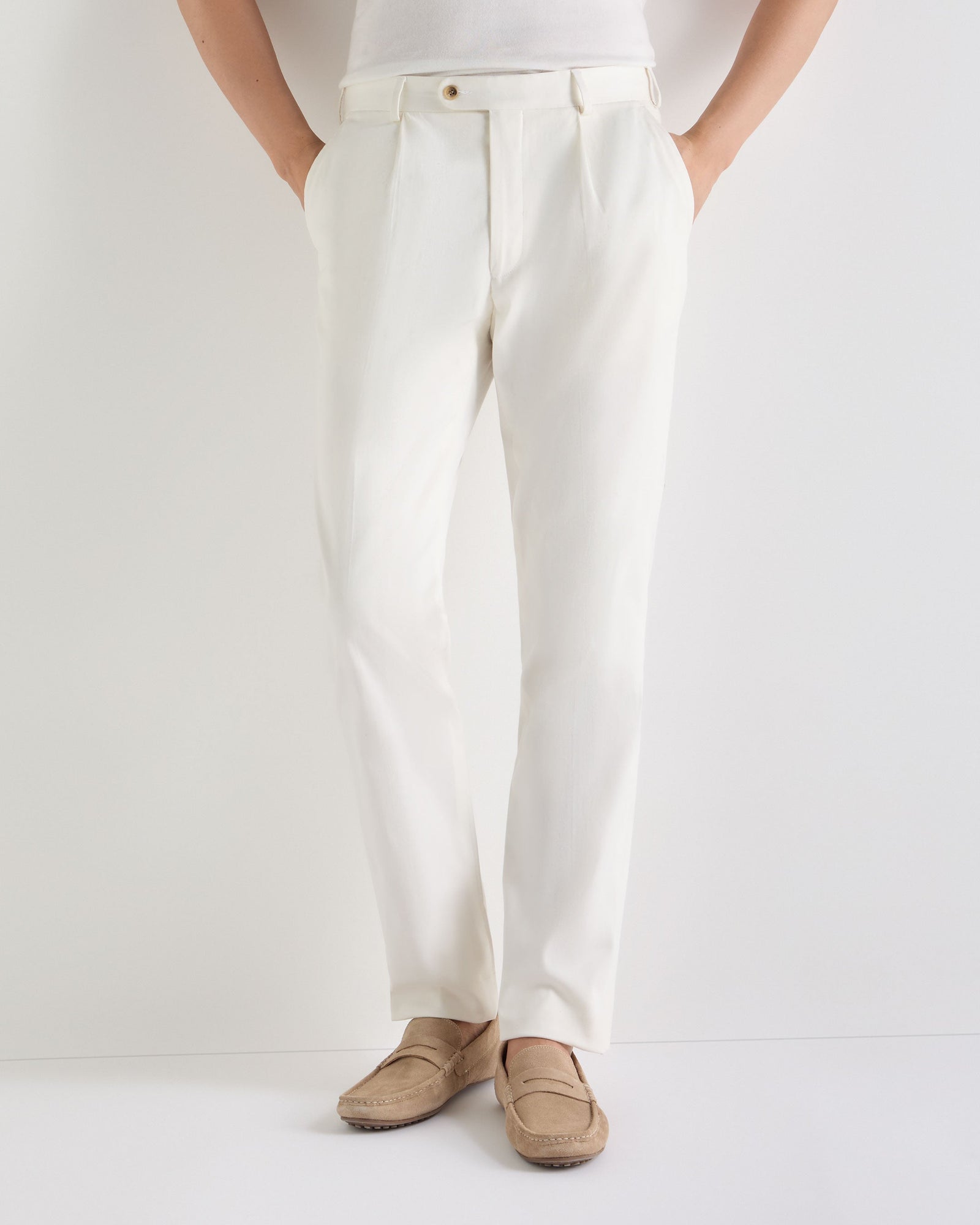Men's Atrani Cotton Trousers White