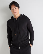 Men's Double Face Cotton Blend Hoodie Black