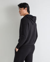 Men's Double Face Cotton Blend Hoodie Black