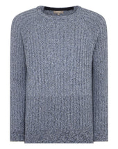 Men's Marl Cotton Cashmere Jumper Blue Marl