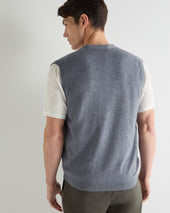Men's Sleeveless Cashmere Tank Top Ash Grey