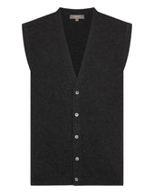 Men's Sleeveless Cashmere Tank Top Deep Charcoal Grey