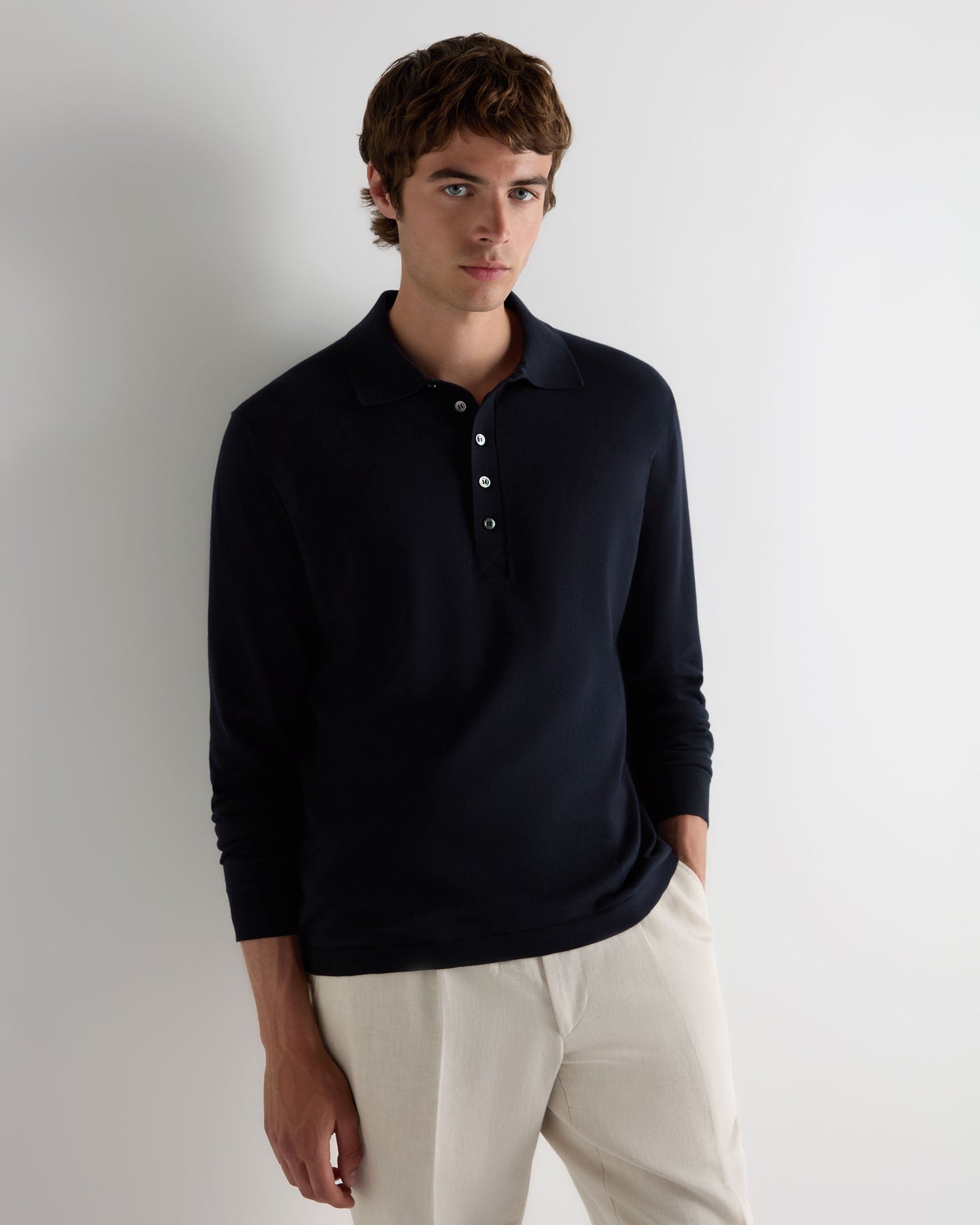 Men's Cotton Polo Shirt Navy Blue