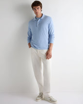 Men's Cotton Polo Shirt Sea Mist Blue