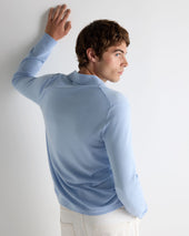 Men's Cotton Polo Shirt Sea Mist Blue