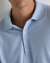 Men's Cotton Polo Shirt Sea Mist Blue