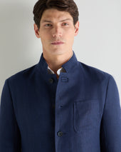 Men's Portofino Linen Blend Jacket Navy Blue