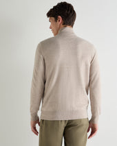 Men's Suede Front Zip Through Toasted Sesame Brown