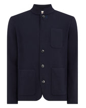 Men's Half Milano Cotton Blend Jacket Navy Blue