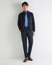 Men's Half Milano Cotton Blend Jacket Navy Blue