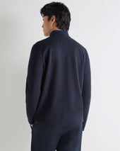 Men's Half Milano Cotton Blend Jacket Navy Blue